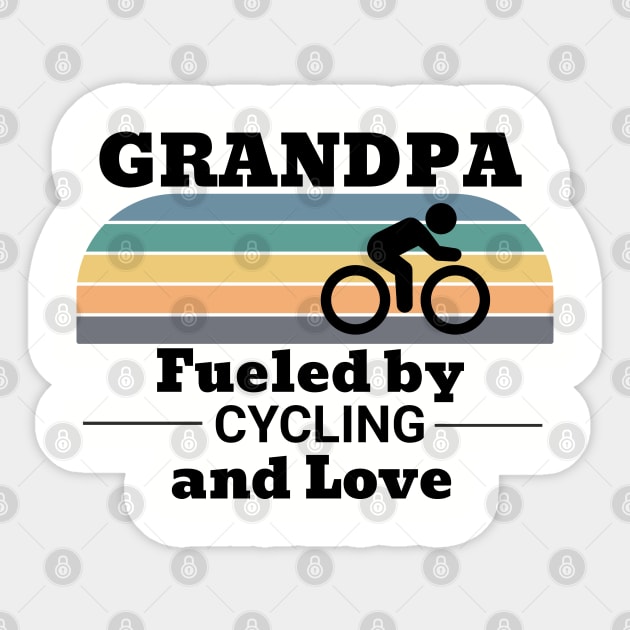 Grandpa Fueled by Cycling and Love Sticker by TeaTimeTs